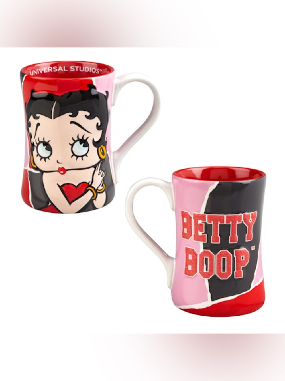 UNIVERSAL STUDIOS BETTY BOOP MOLDED coffee MUG 14 OZ 5” tall